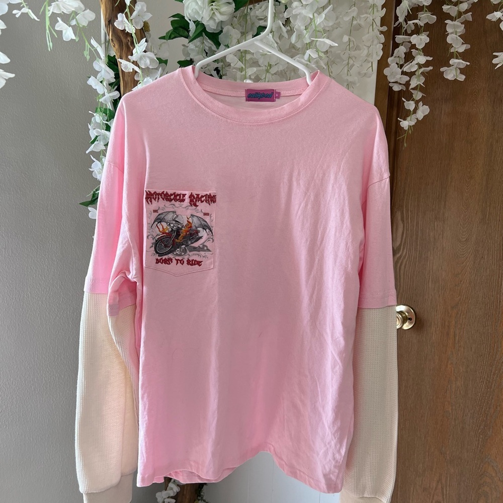 Edikted Racing Oversized Layered T-Shirt 🔥 💖🖤 🏍️ - Picture 8 of 13